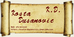 Kosta Dušanović vizit kartica